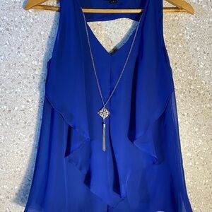 by & by Royal Blue Layered Blouse